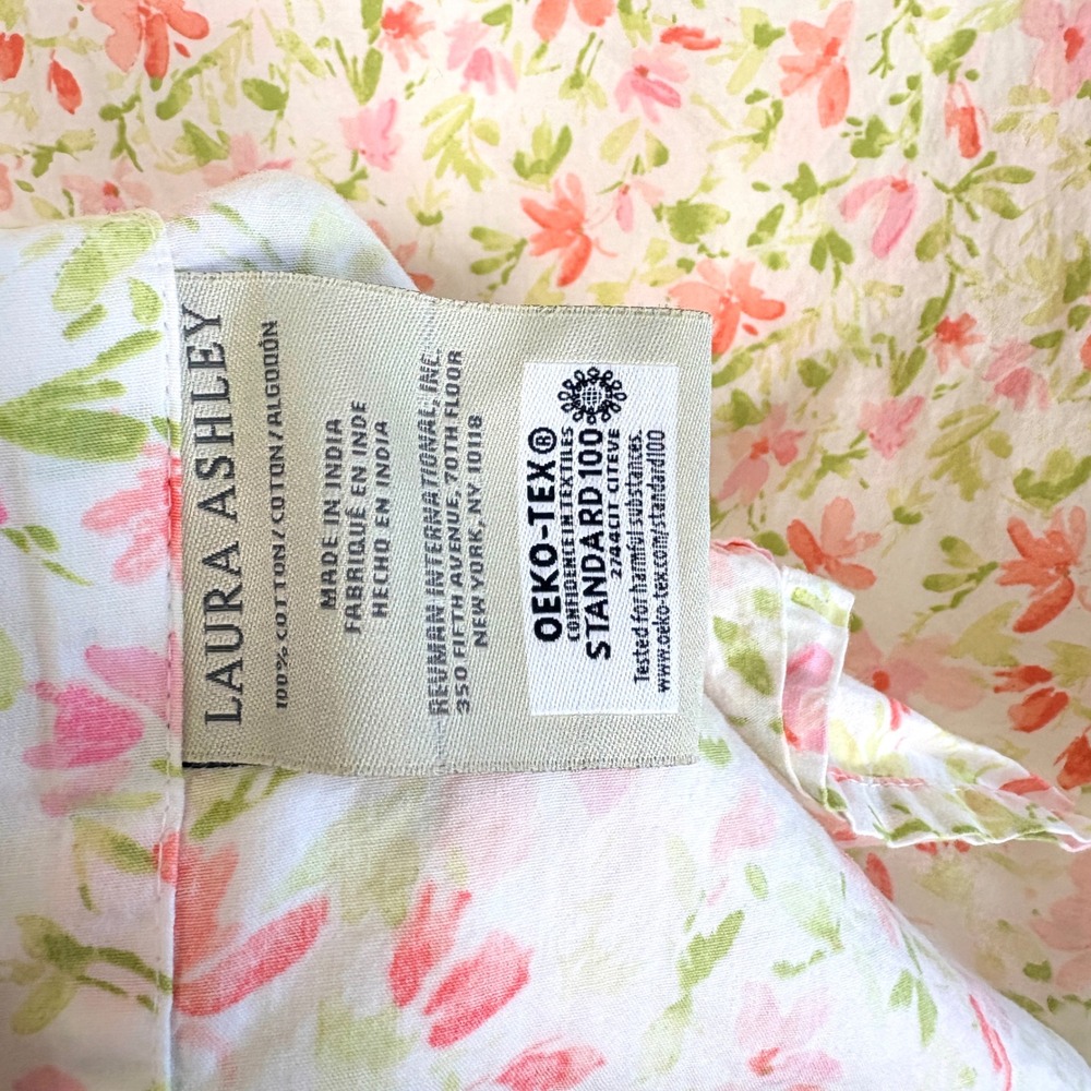 Laura Ashley Norella Twin XL Sheet Set Pink Floral Cotton Cottagecore Bedding - Picture 2 of 7